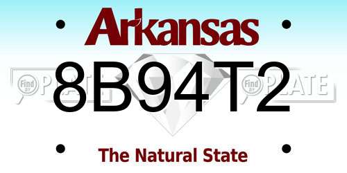 8B94T2 Arkansas License Plate