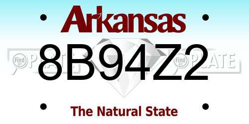8B94Z2 Arkansas License Plate