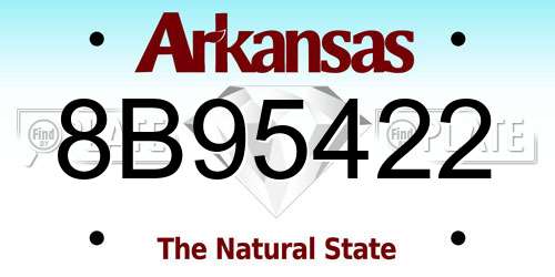 8B95422 Arkansas License Plate