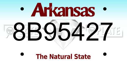 8B95427 Arkansas License Plate