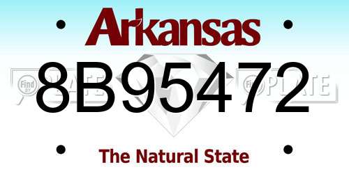 8B95472 Arkansas License Plate