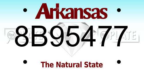 8B95477 Arkansas License Plate