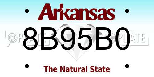 8B95B0 Arkansas License Plate