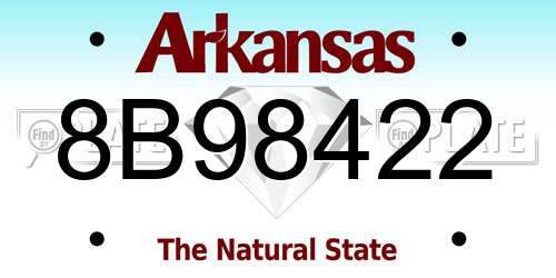 8B98422 Arkansas License Plate