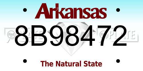 8B98472 Arkansas License Plate