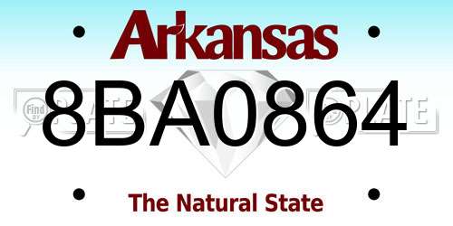 8BA0864 Arkansas License Plate