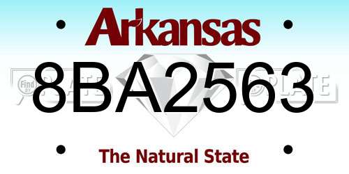 8BA2563 Arkansas License Plate