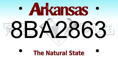 8BA2863 Arkansas License Plate