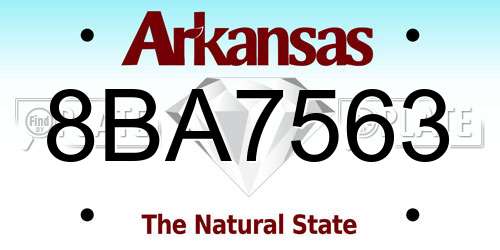 8BA7563 Arkansas License Plate