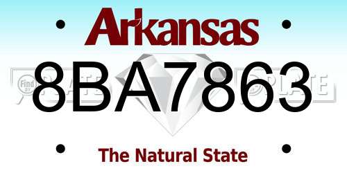 8BA7863 Arkansas License Plate