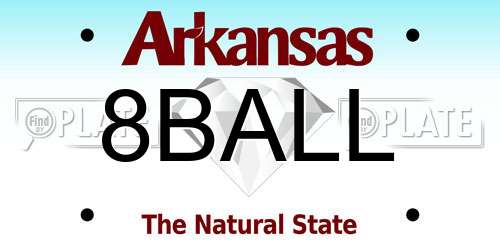 8BALL Arkansas License Plate
