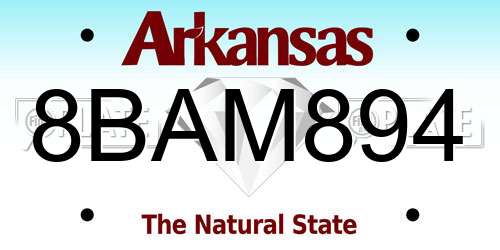 8BAM894 Arkansas License Plate