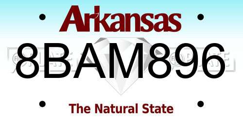 8BAM896 Arkansas License Plate