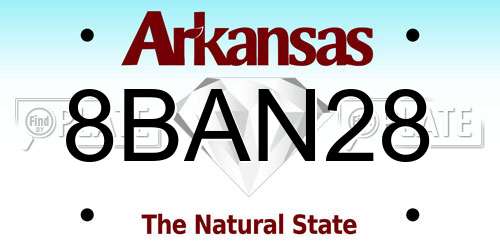 8BAN28 Arkansas License Plate