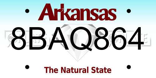 8BAQ864 Arkansas License Plate