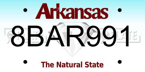 8BAR991 Arkansas License Plate