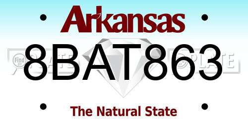 8BAT863 Arkansas License Plate