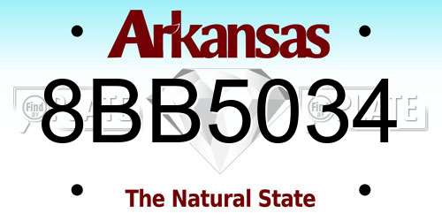 8BB5034 Arkansas License Plate