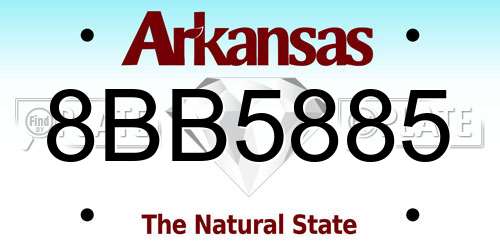 8BB5885 Arkansas License Plate