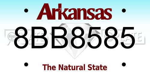 8BB8585 Arkansas License Plate
