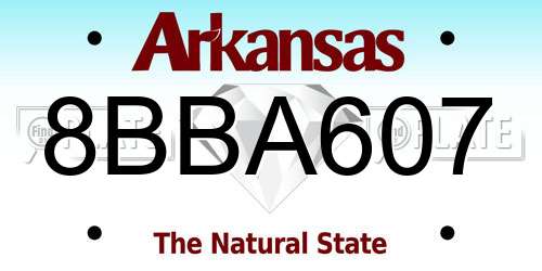 8BBA607 Arkansas License Plate