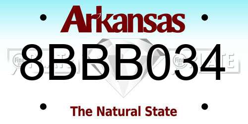 8BBB034 Arkansas License Plate