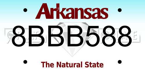 8BBB588 Arkansas License Plate