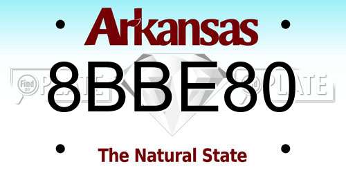 8BBE80 Arkansas License Plate