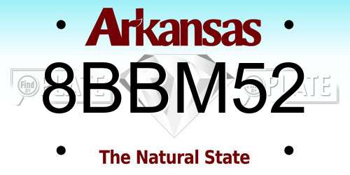 8BBM52 Arkansas License Plate