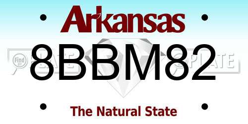 8BBM82 Arkansas License Plate