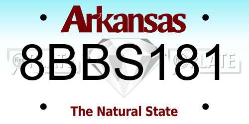 8BBS181 Arkansas License Plate