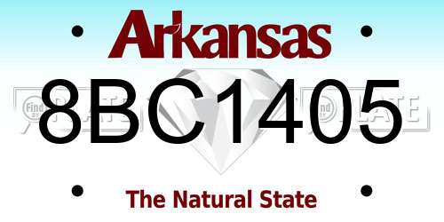 8BC1405 Arkansas License Plate