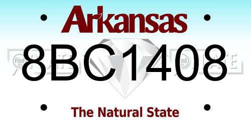 8BC1408 Arkansas License Plate