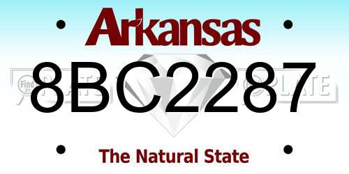 8BC2287 Arkansas License Plate