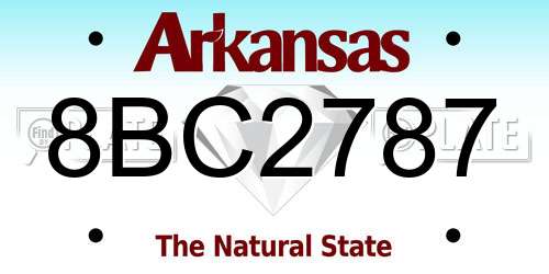 8BC2787 Arkansas License Plate