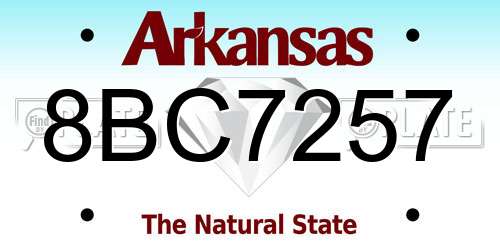 8BC7257 Arkansas License Plate