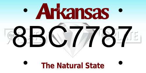 8BC7787 Arkansas License Plate