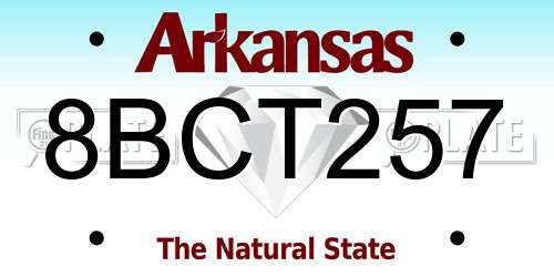 8BCT257 Arkansas License Plate
