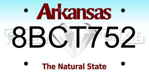 8BCT752 Arkansas License Plate