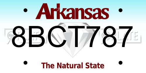 8BCT787 Arkansas License Plate