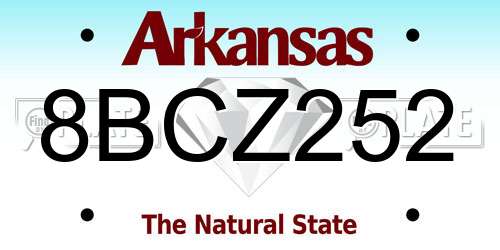 8BCZ252 Arkansas License Plate