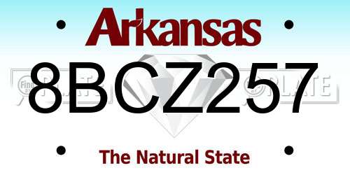 8BCZ257 Arkansas License Plate