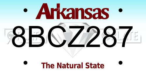 8BCZ287 Arkansas License Plate