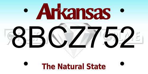 8BCZ752 Arkansas License Plate