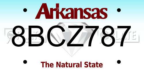 8BCZ787 Arkansas License Plate