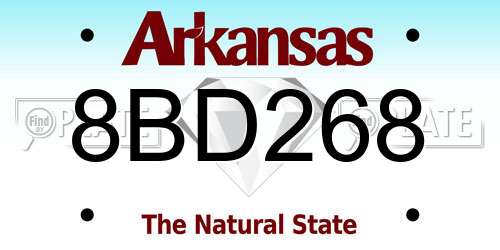 8BD268 Arkansas License Plate