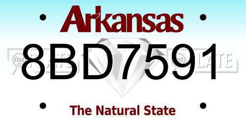 8BD7591 Arkansas License Plate