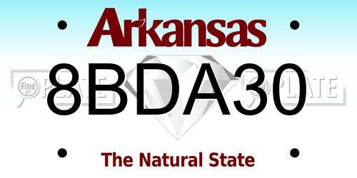 8BDA30 Arkansas License Plate