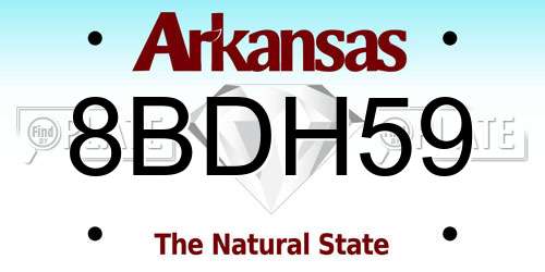 8BDH59 Arkansas License Plate