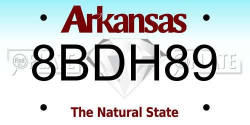 8BDH89 Arkansas License Plate